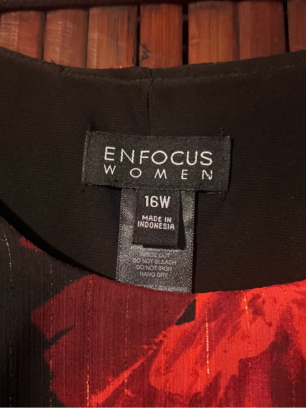 Enfocus Studio Red and Black Shawl Overlay Dress - Picture 3 of 3